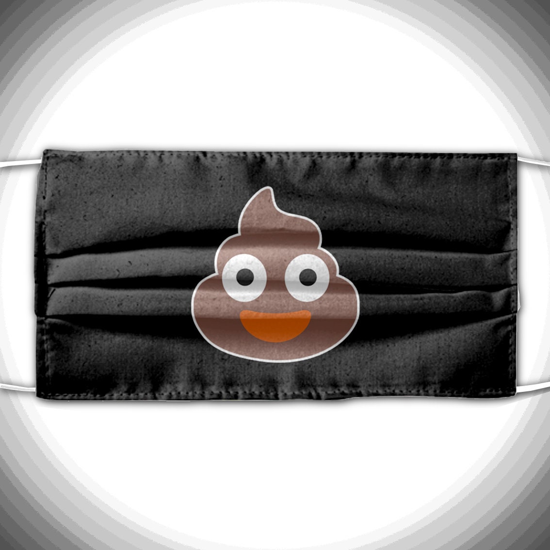 Poop Emoji face mask for people fedup with being stuck at Etsy