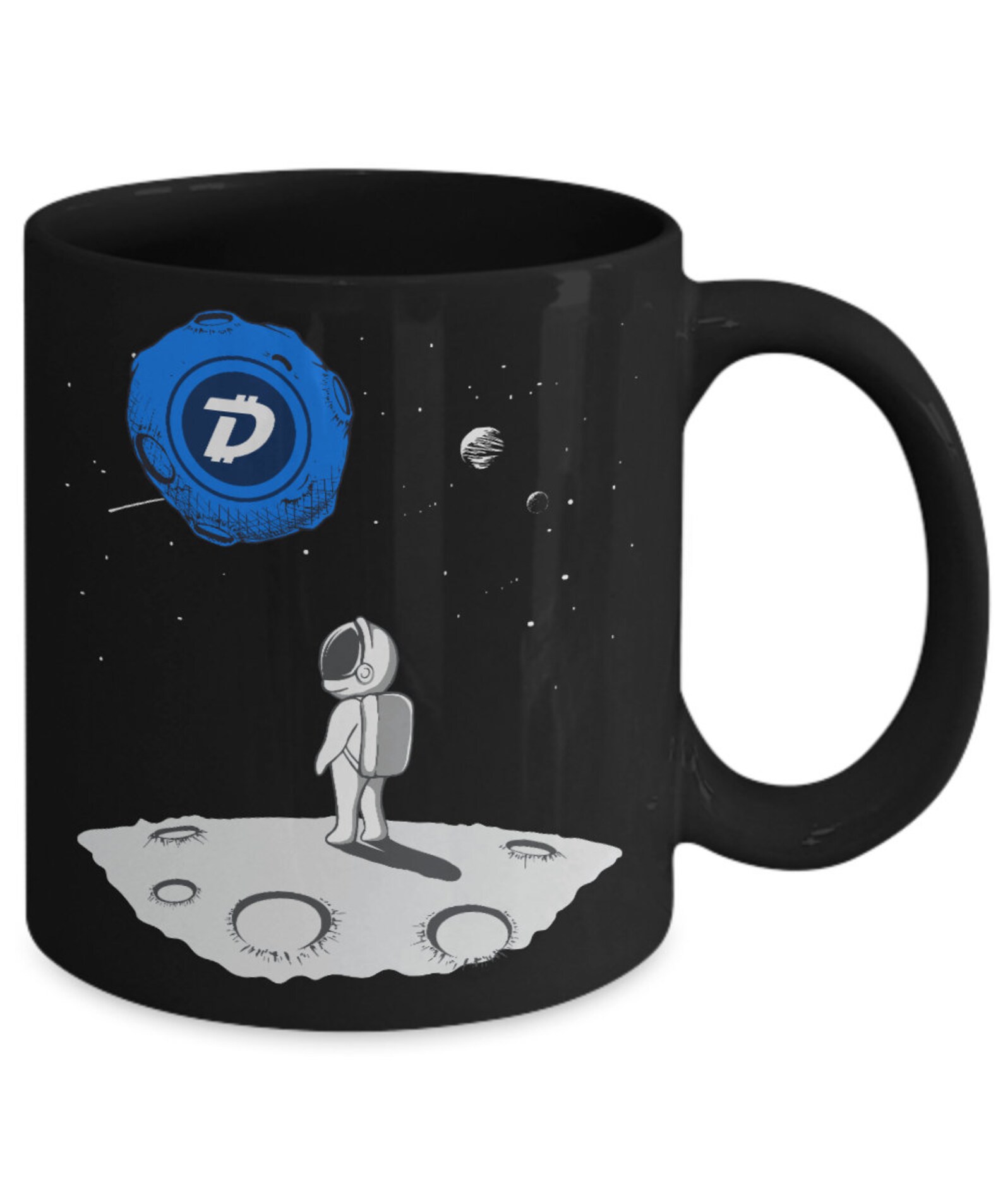 Digibyte Moon Crypto Mug An Astronaut standing out in ...