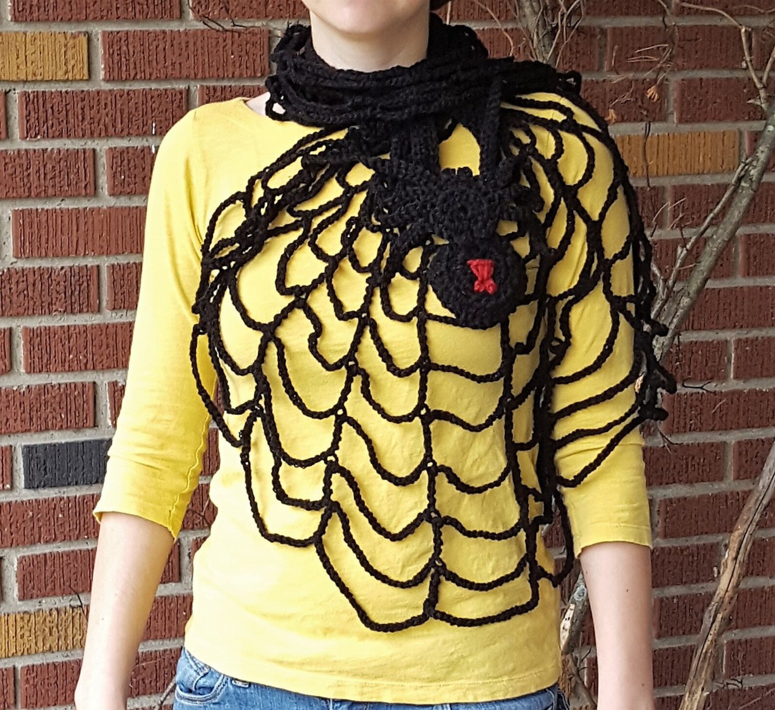 Crochet Spider and Web Poncho PATTERN ONLY Etsy