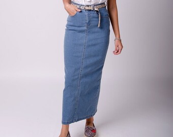 maxi women's denim skirts