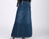Heather Maxi Denim Skirt Vintagewash