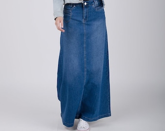 MODEST JEANSBLUEJ-Style 102NP WOMEN'S DENIM SKIRTS LONG DENIM SKIRT MODEST JEANSBLUEJ-Style 102NP WOMEN'S DENIM SKIRTS LONG DENIM SKIRT