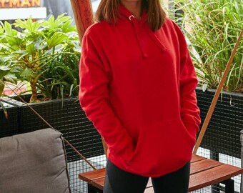 Women's Drawstring Hoodie - Red