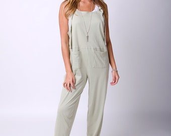 jersey overall jumpsuit