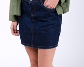 Jacey dark wash denim mini skirt