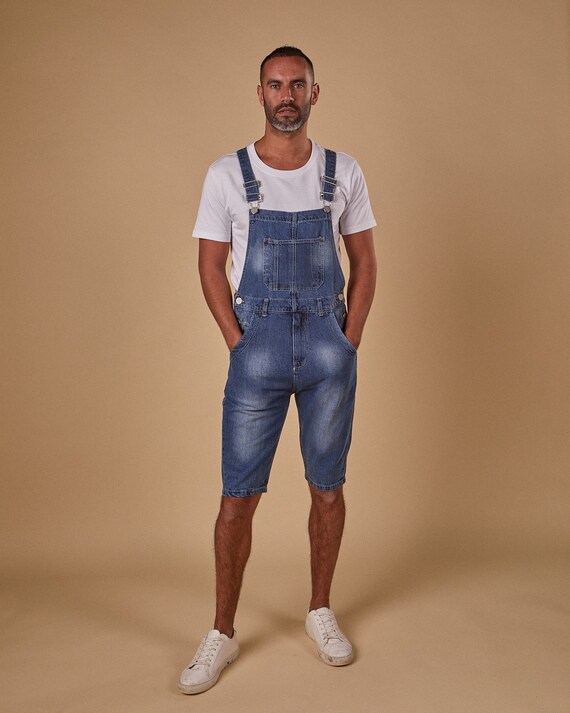 OLIVER Men's Denim Dungaree Shorts | Etsy