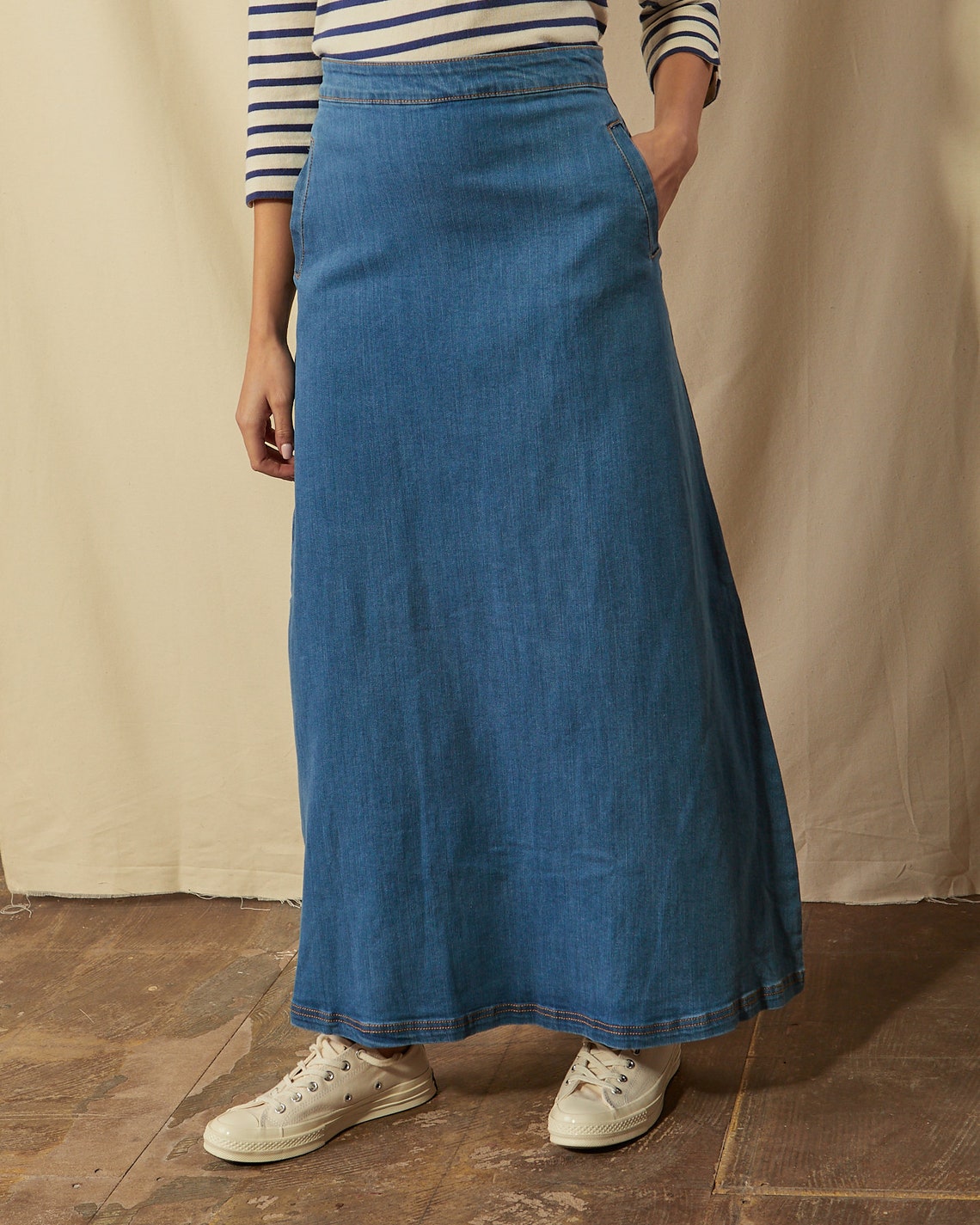 Matilda Denim Maxi Skirt Pale Wash | Etsy UK
