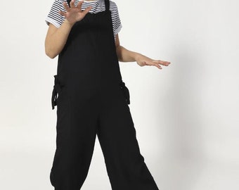 Sleeveless Cropped Jumpsuit for Girls - Black