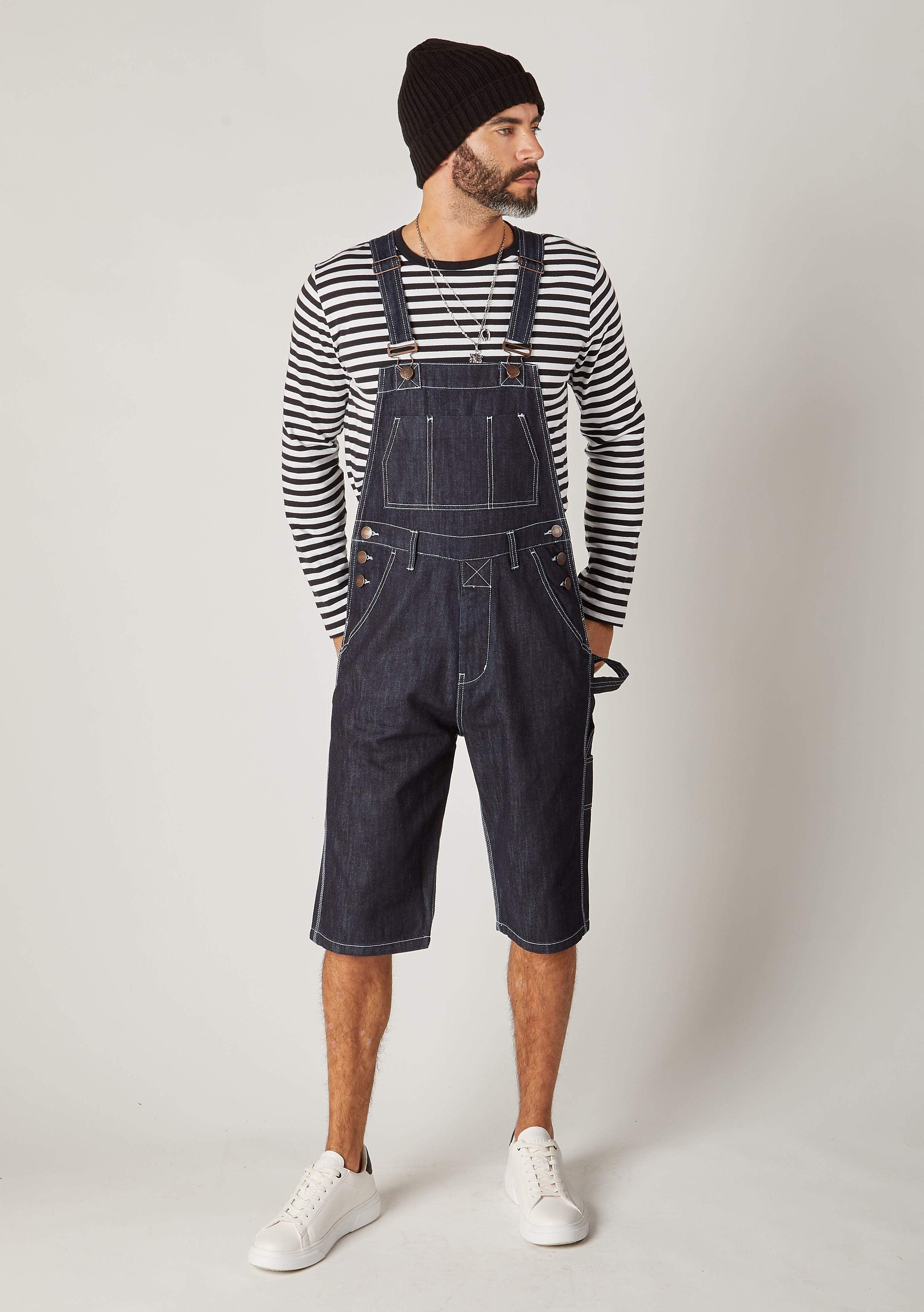 Image of Mens Dungaree Shorts - Indigo Chet