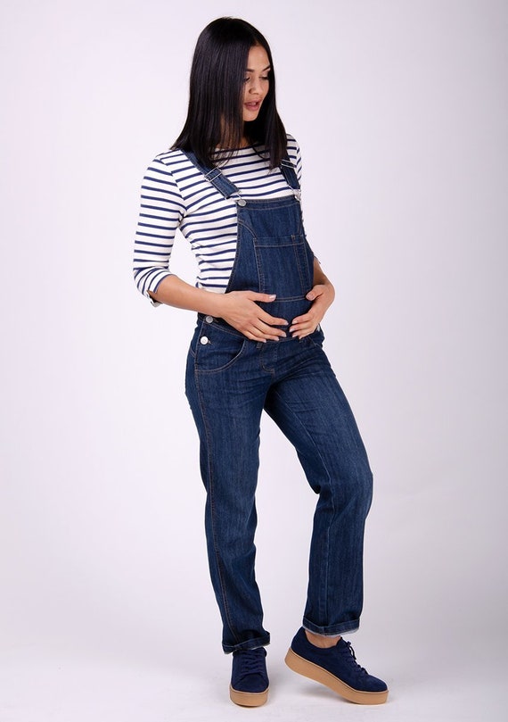 IVY Denim Maternity Dungarees Blue Etsy UK
