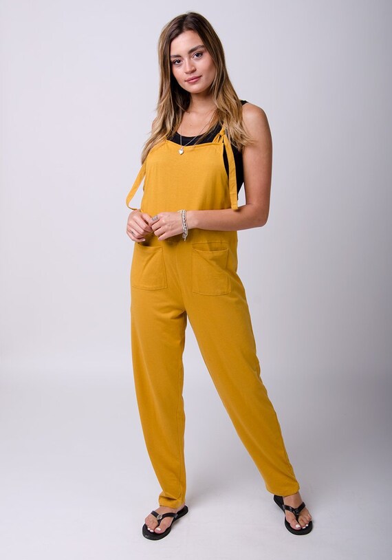 Mabel Jersey Jumpsuit in Gold Etsy