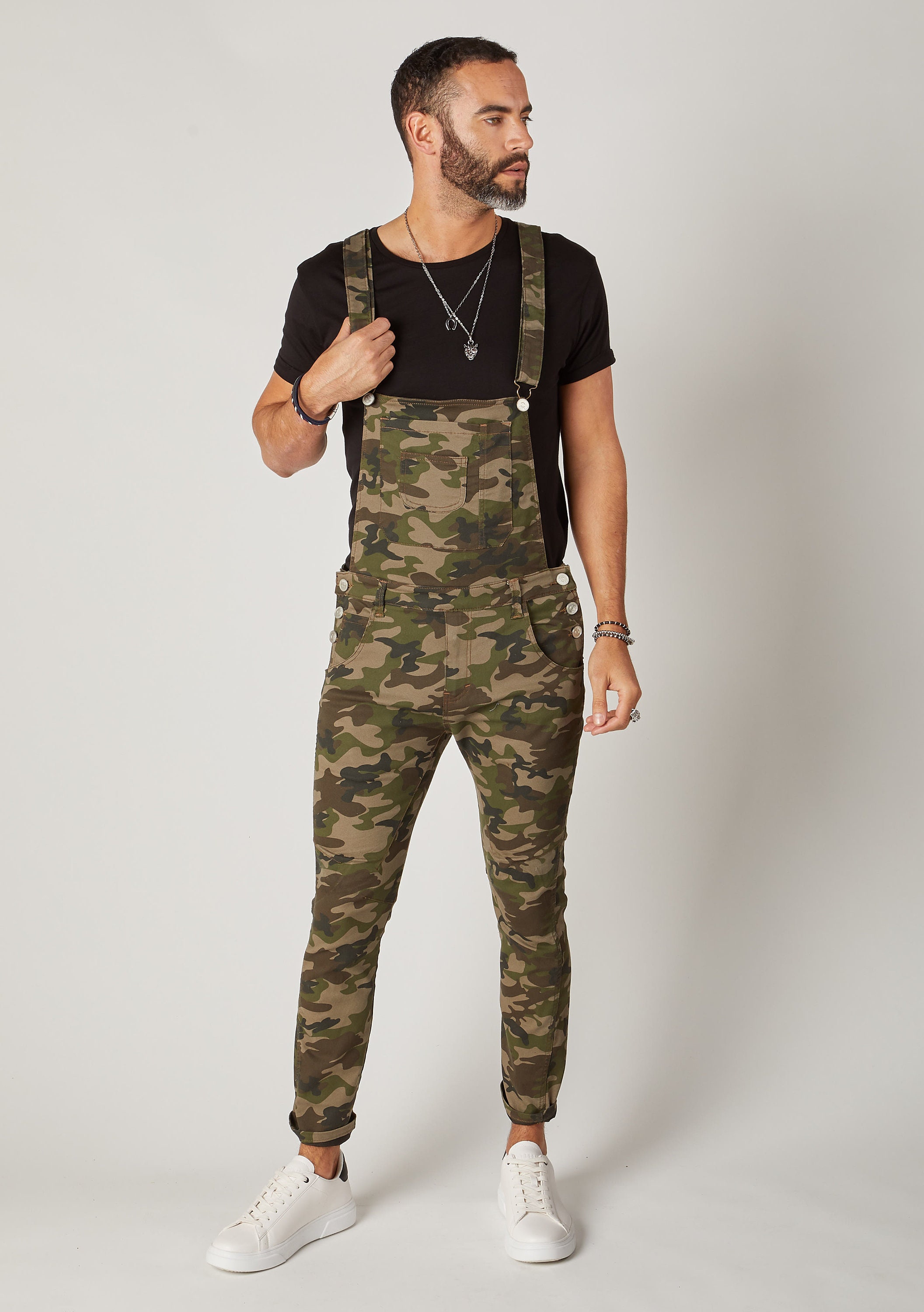 Mens Skinny Fit Dungarees Camouflage - Etsy