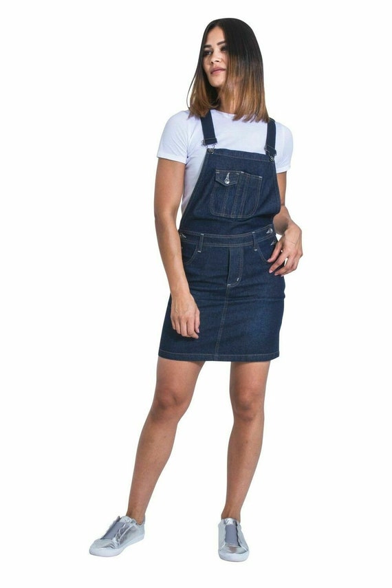 denim dungaree skirt