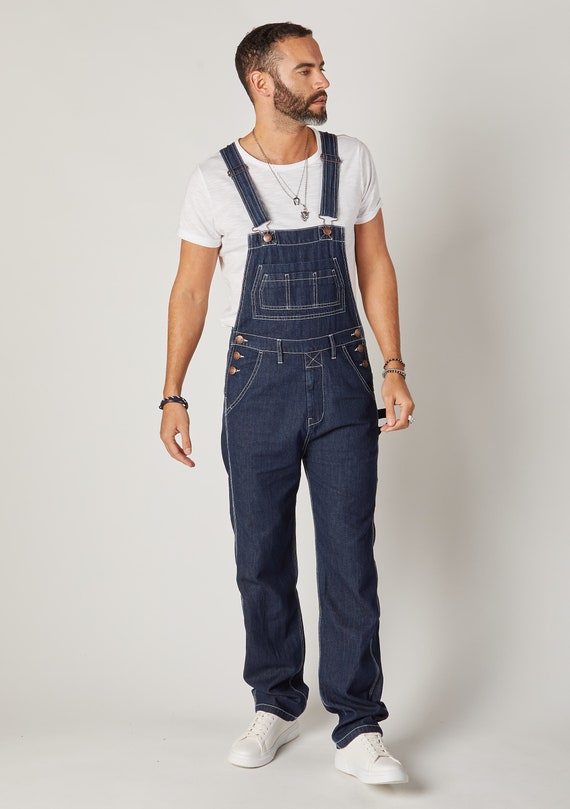 dark blue dungarees