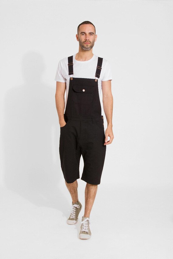 cotton dungaree shorts