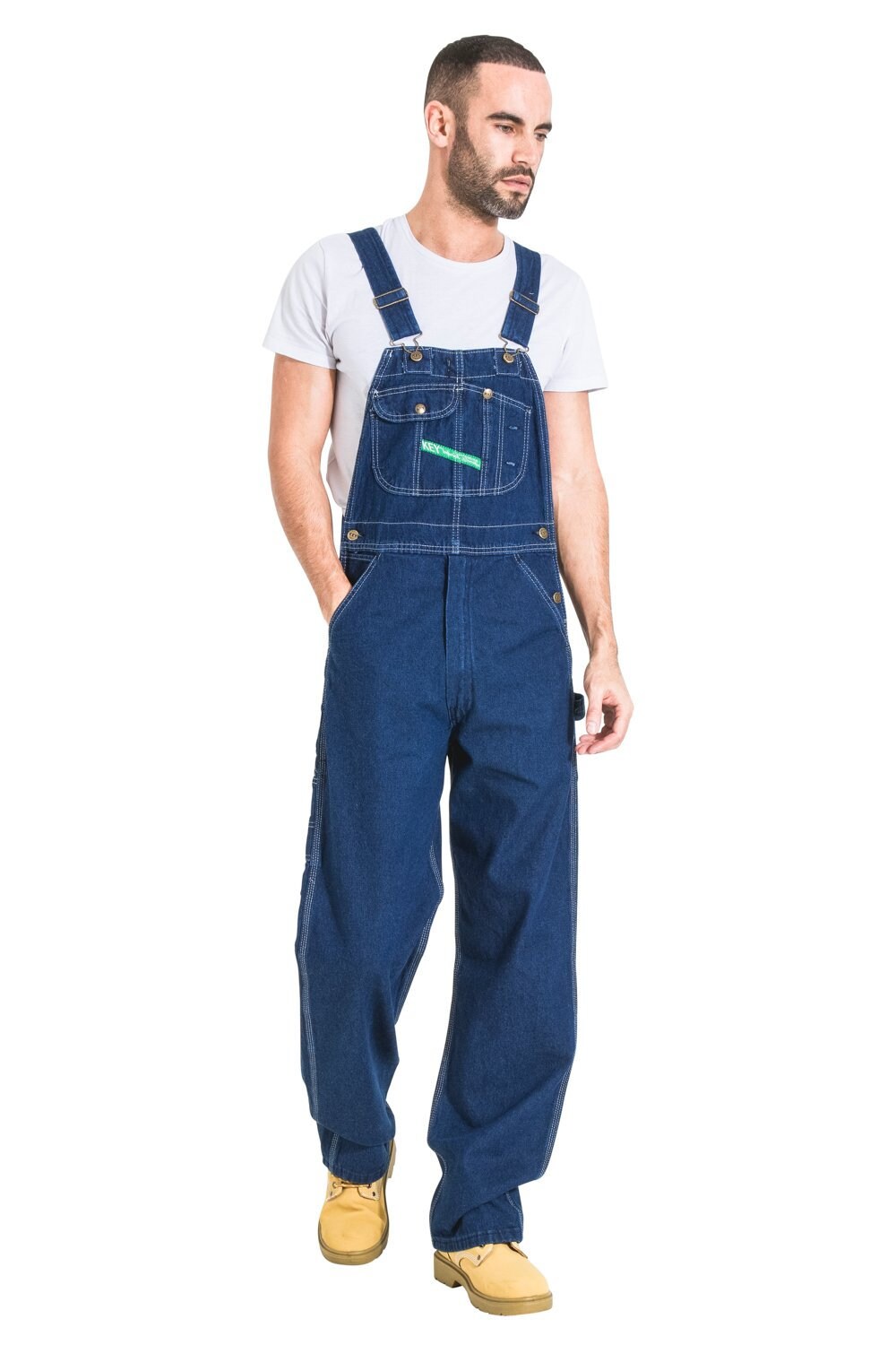 Image of Key Men's Premium Work Dungarees Indigo