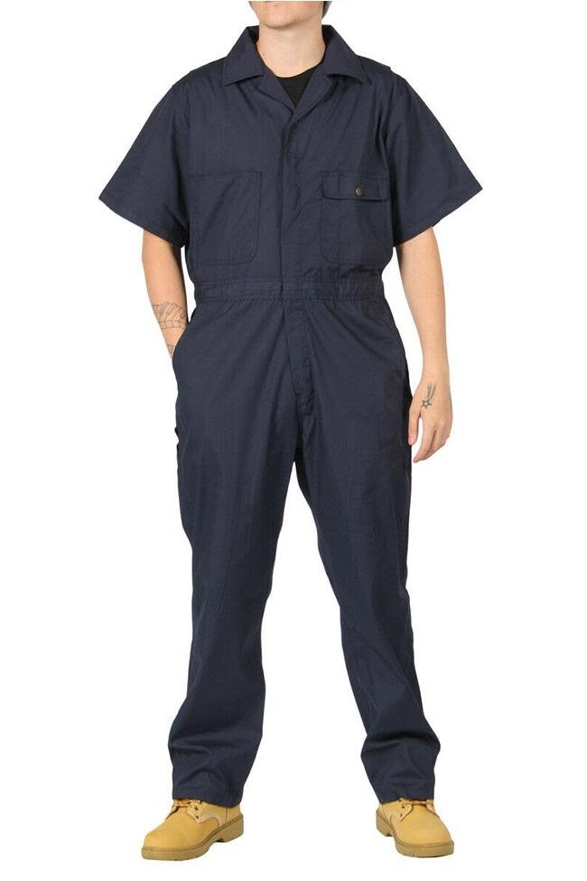 Image of Key Unlined Short Sleeve Coveralls - Blue
