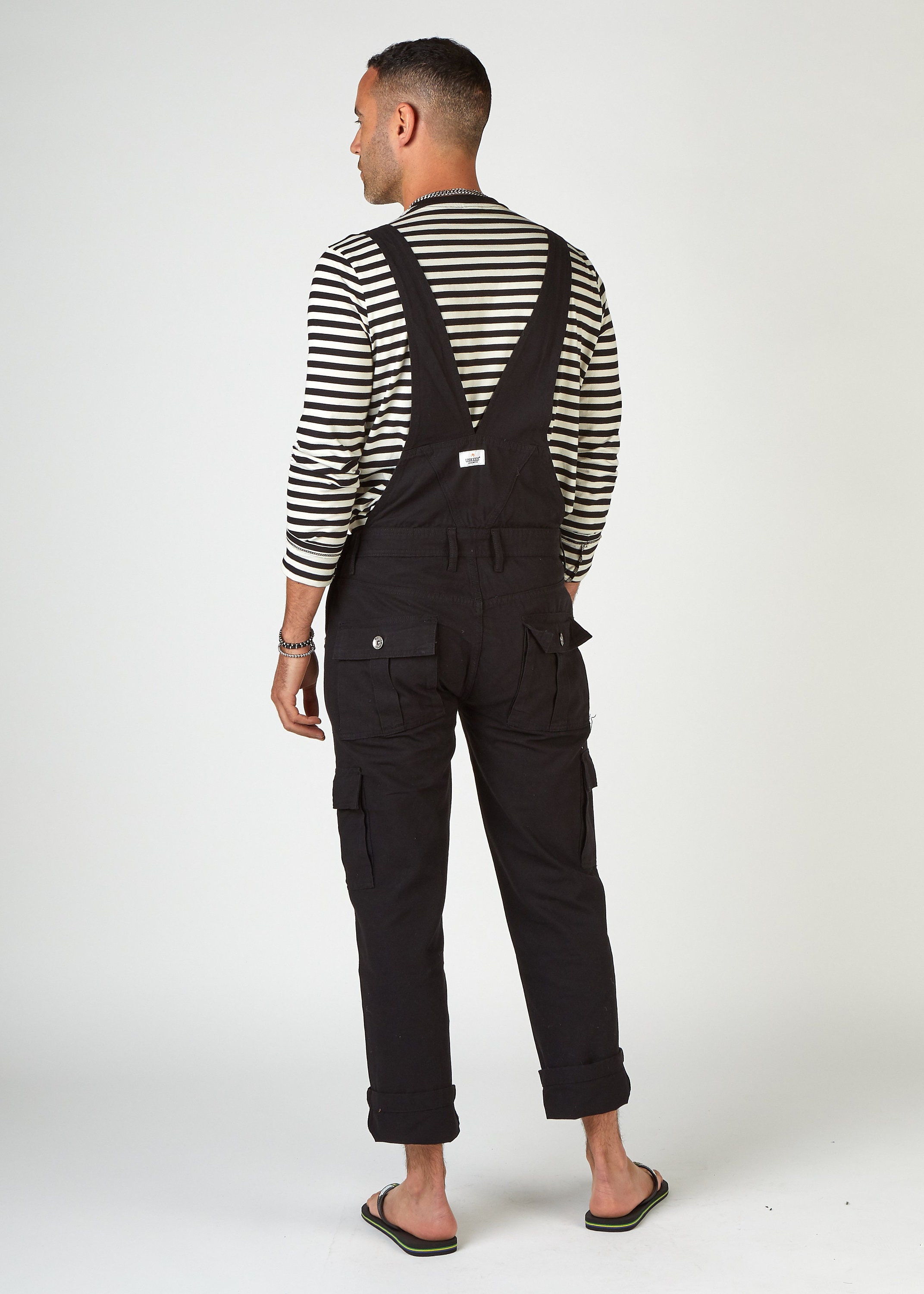 Bill Mens Black Dungarees With Cargo Pockets Etsy Australia