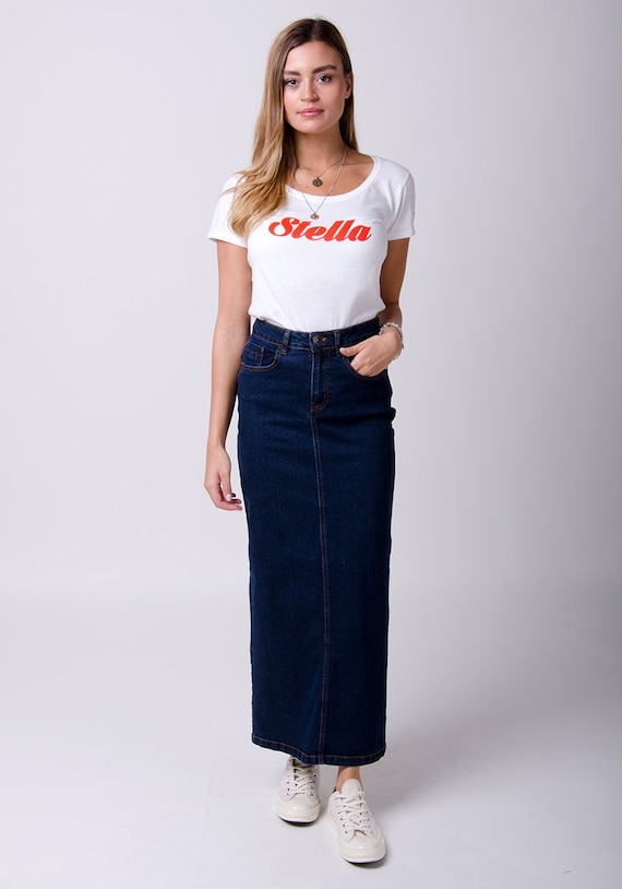 Jessica Lange Denim Rok Darkwash Etsy