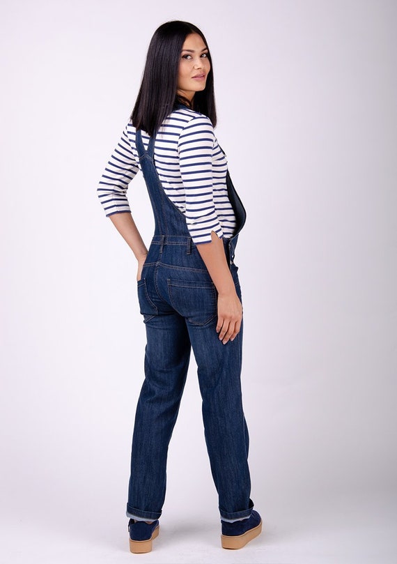 IVY Denim Maternity Dungarees Blue 