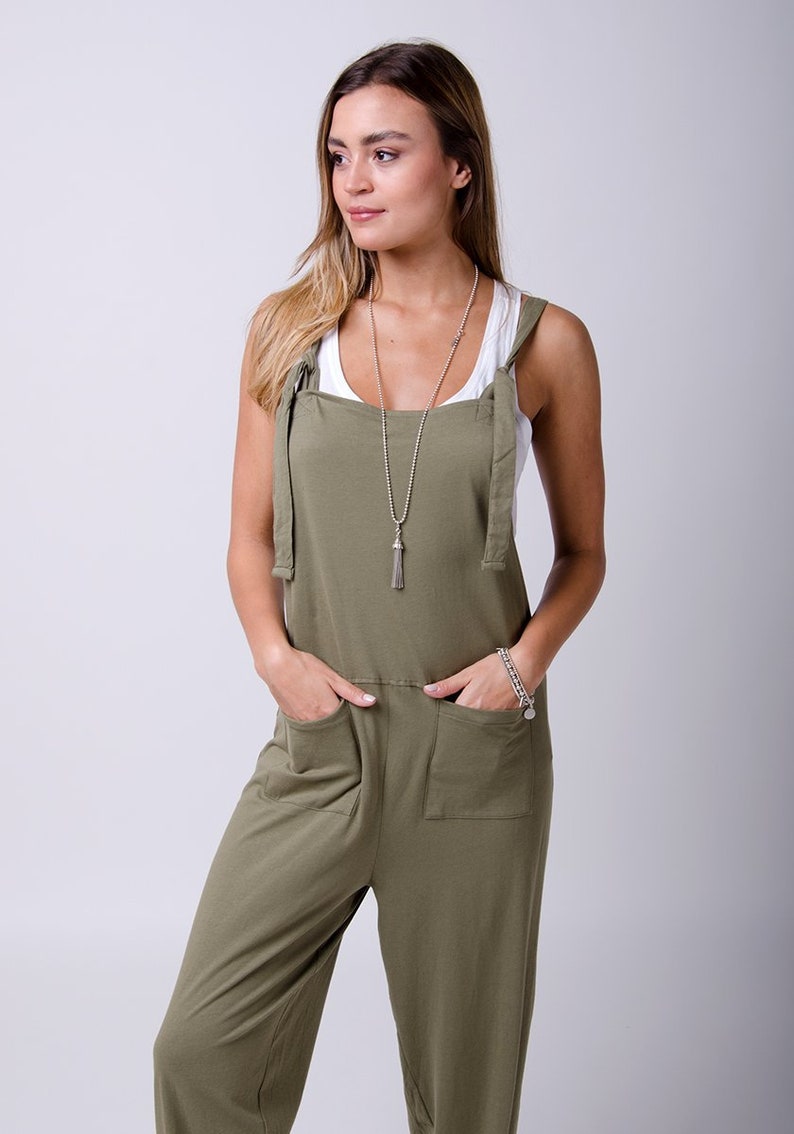 Mabel Jersey Jumpsuit in Khaki