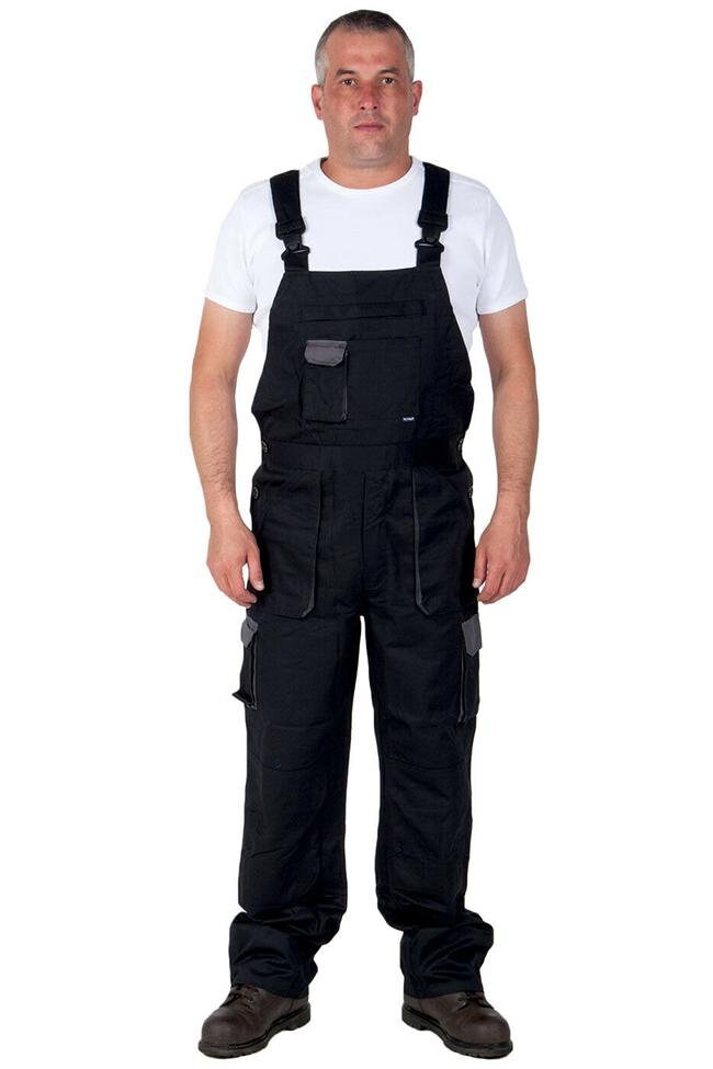 Image of Portwest Texo Contrast Work Dungarees - Black