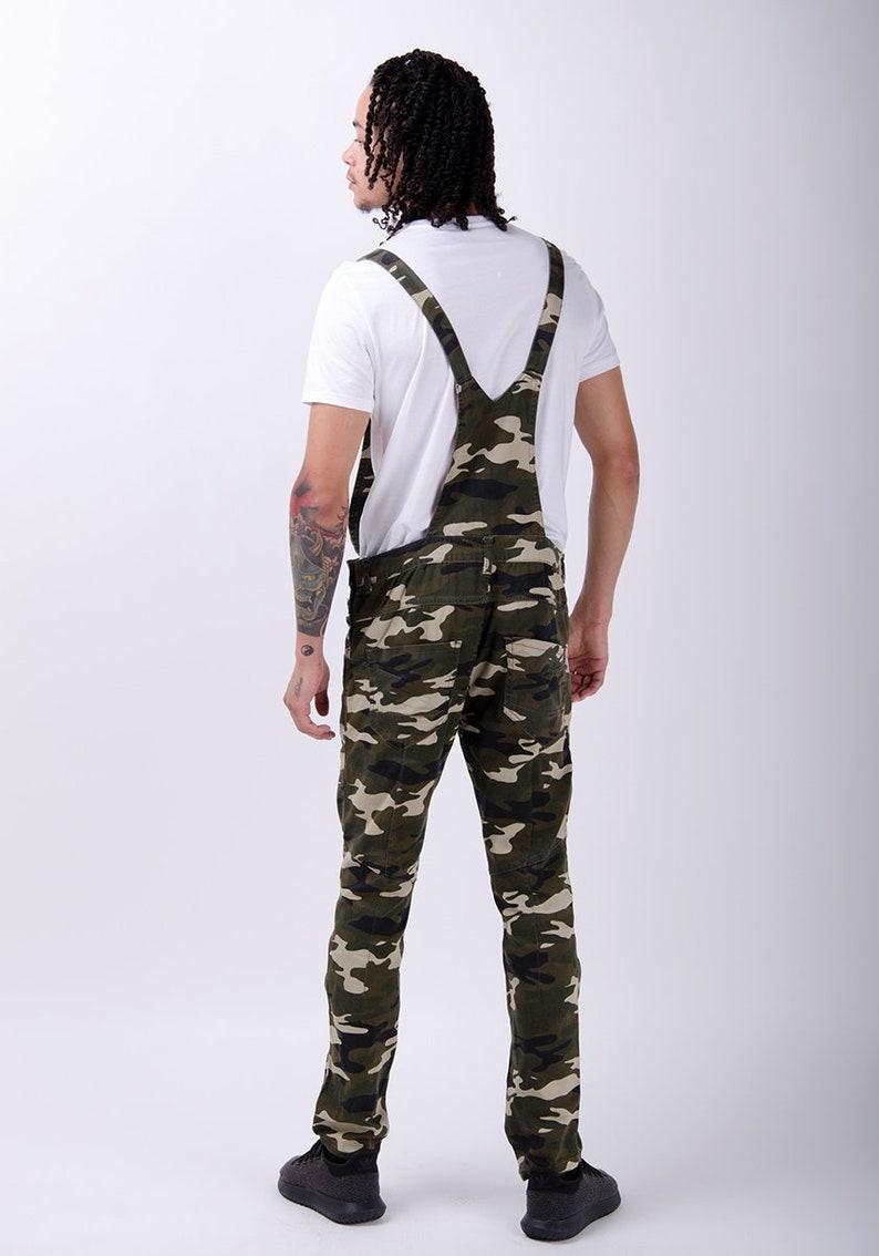 Mens Skinny Fit Dungarees  Camouflage image 5