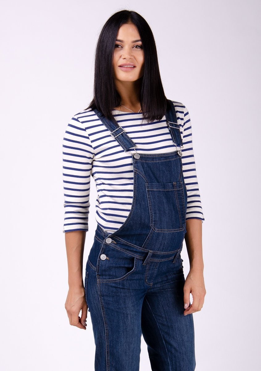 IVY Denim Maternity Dungarees Blue 
