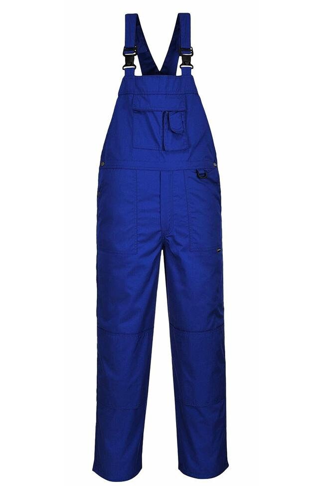 Image of Portwest Nine Pocket Bib & Brace Work Overalls Royal Blue