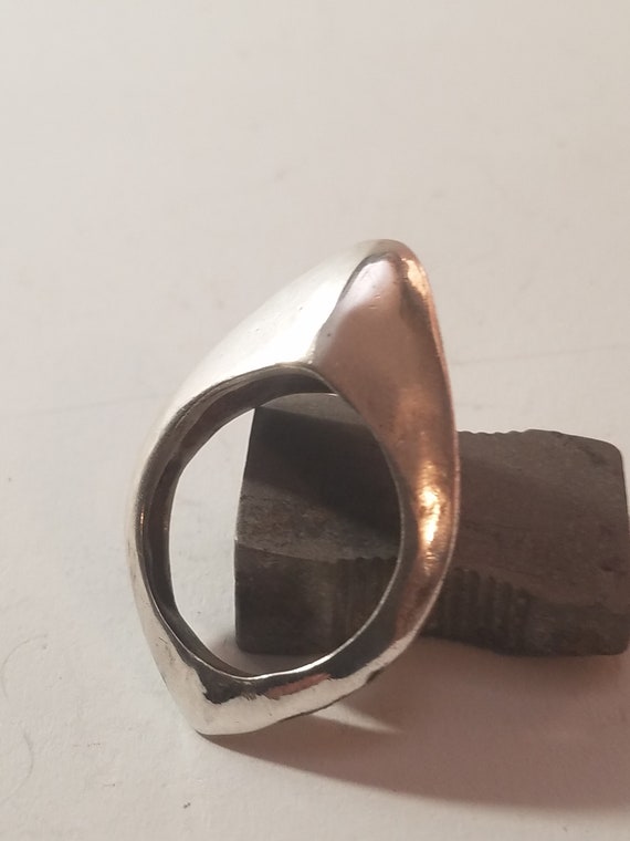 Ring Solid silver design high egg ring has four s… - image 1