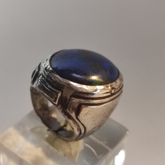 Ring Solid silver Aero oval large tectonic plate - image 1