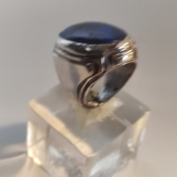 Ring Solid silver Aero oval large tectonic plate - image 2