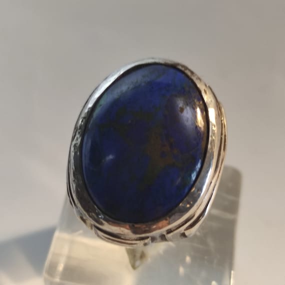 Ring Solid silver Aero oval large tectonic plate - image 5