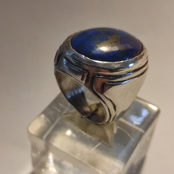 Ring Solid silver Aero oval large tectonic plate - image 7