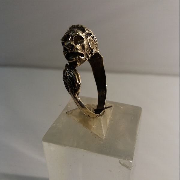 Bague en bronze tête de lion