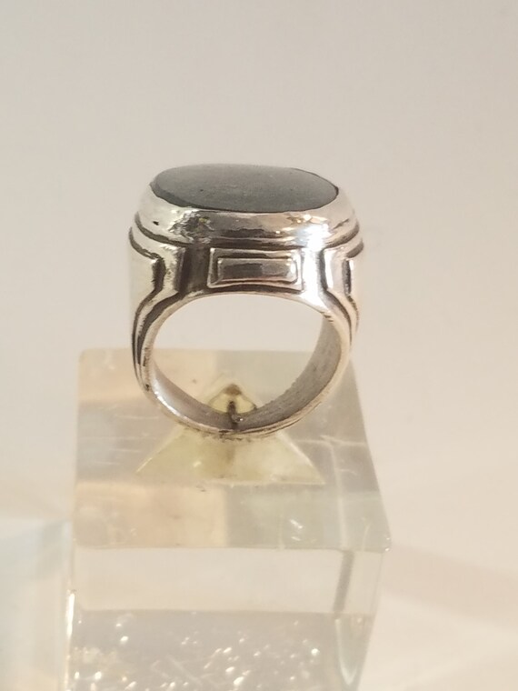 Ring Solid Silver Aero Tectonic Plates Stone Aven… - image 7