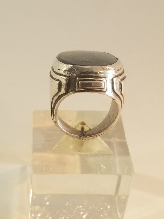 Ring Solid Silver Aero Tectonic Plates Stone Aven… - image 8