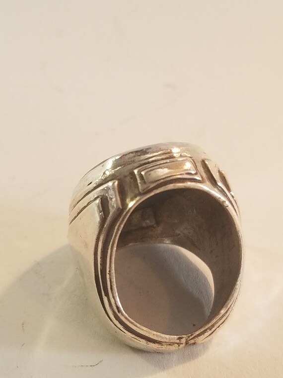 Ring Solid Silver Aero Tectonic Plates Stone Aven… - image 9