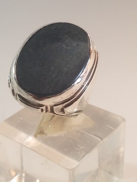 Ring Solid Silver Aero Tectonic Plates Stone Aven… - image 6