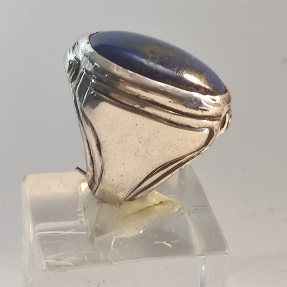 Ring Solid silver Aero oval large tectonic plate - image 6