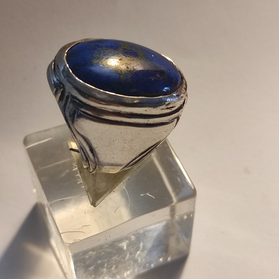 Ring Solid silver Aero oval large tectonic plate - image 8