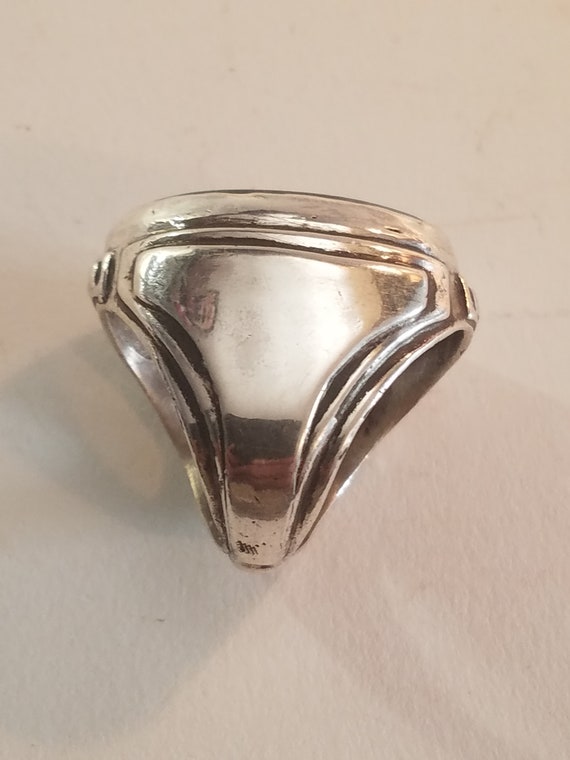 Ring Solid Silver Aero Tectonic Plates Stone Aven… - image 3