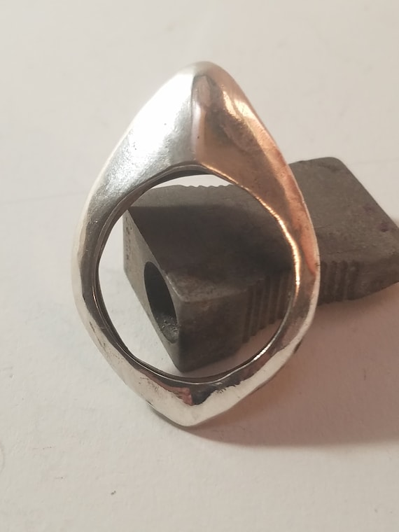 Ring Solid silver design high egg ring has four s… - image 2