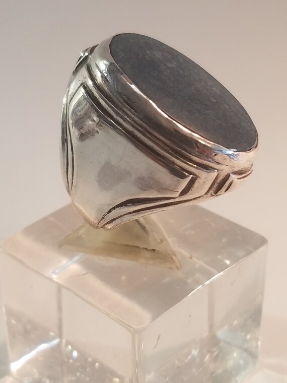 Ring Solid Silver Aero Tectonic Plates Stone Aven… - image 5