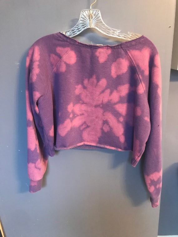 Acid Wash Crop Sweatshirt Pink & Purple | Etsy