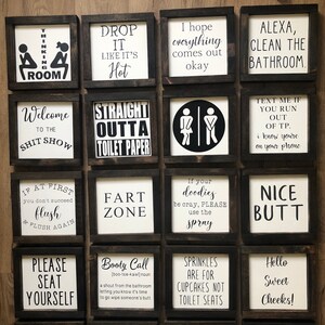 Funny Bathroom Signs Humor Signs Wood Sign Bathroom Decor | Etsy Canada