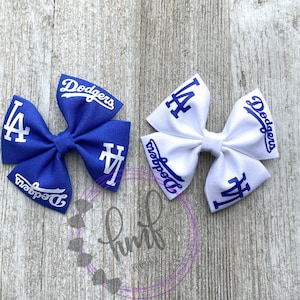 Dodgers Fabric Bow: Handmade LA Baseball Hair Accessory