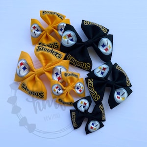 Pittsburgh Steelers, Steelers hair bow, black Steelers bow, gold Steelers bow, kids, big girls, baby, toddler, hair bow, fabric hair bow