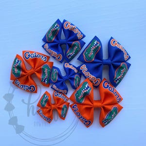 Handmade Gators Hair Bow: University of Florida, Orange & Blue