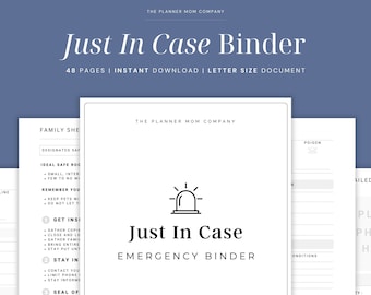 Just In Case Binder, Just In Case Emergency Binder, Just In Case Printable, Just In Case Planner, In Case Of Emergency Binder Printable